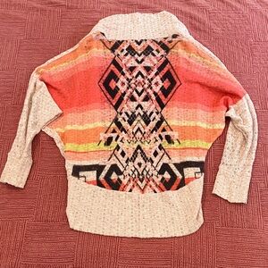 TeenBell soft knit Vibrant Geometric open front Cardigan